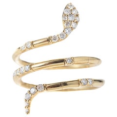 Anello Serpente di diamanti anni '50 in oro bianco 18 carati