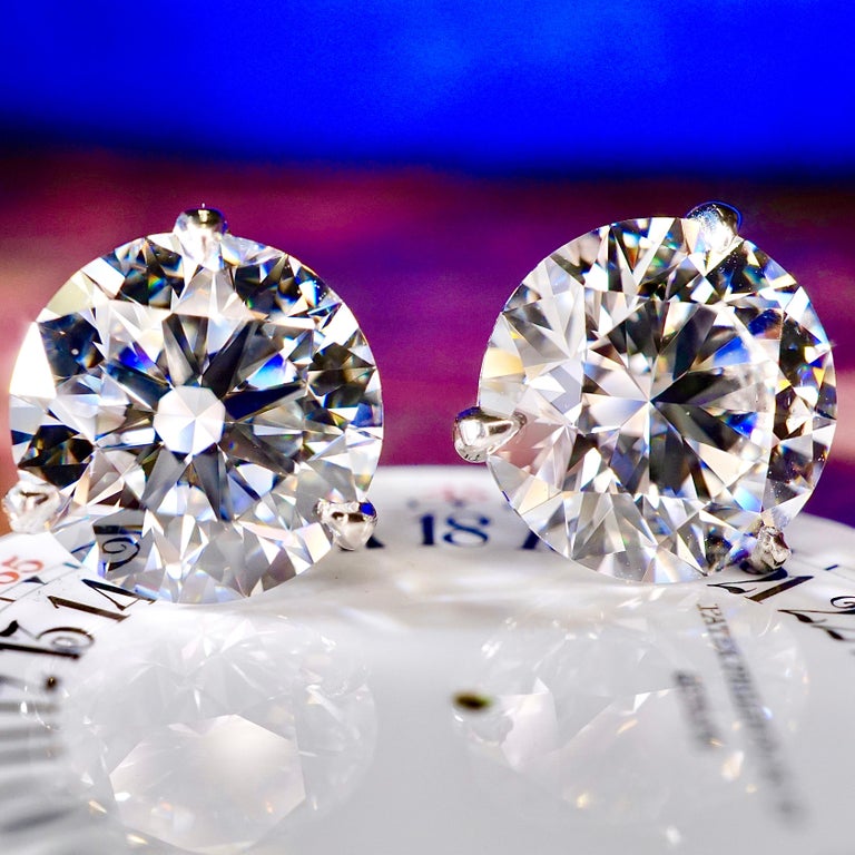 Contemporary 4 Carat Diamond Stud Earrings For Sale