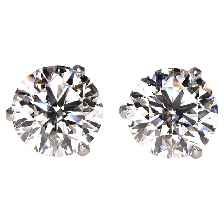 4 Carat Diamond Stud Earrings For Sale