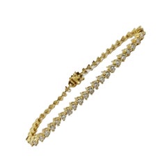 4 Carat Diamond Tennis Bracelet in 14 Karat Yellow Gold