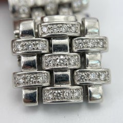 4 Carat Diamond Wide Weave Link Bracelet in 18k White Gold