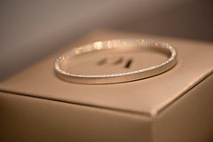 4 Carat Diamonds 18 Karat Matte White Gold Plain Bangle "Art Deco" Collection