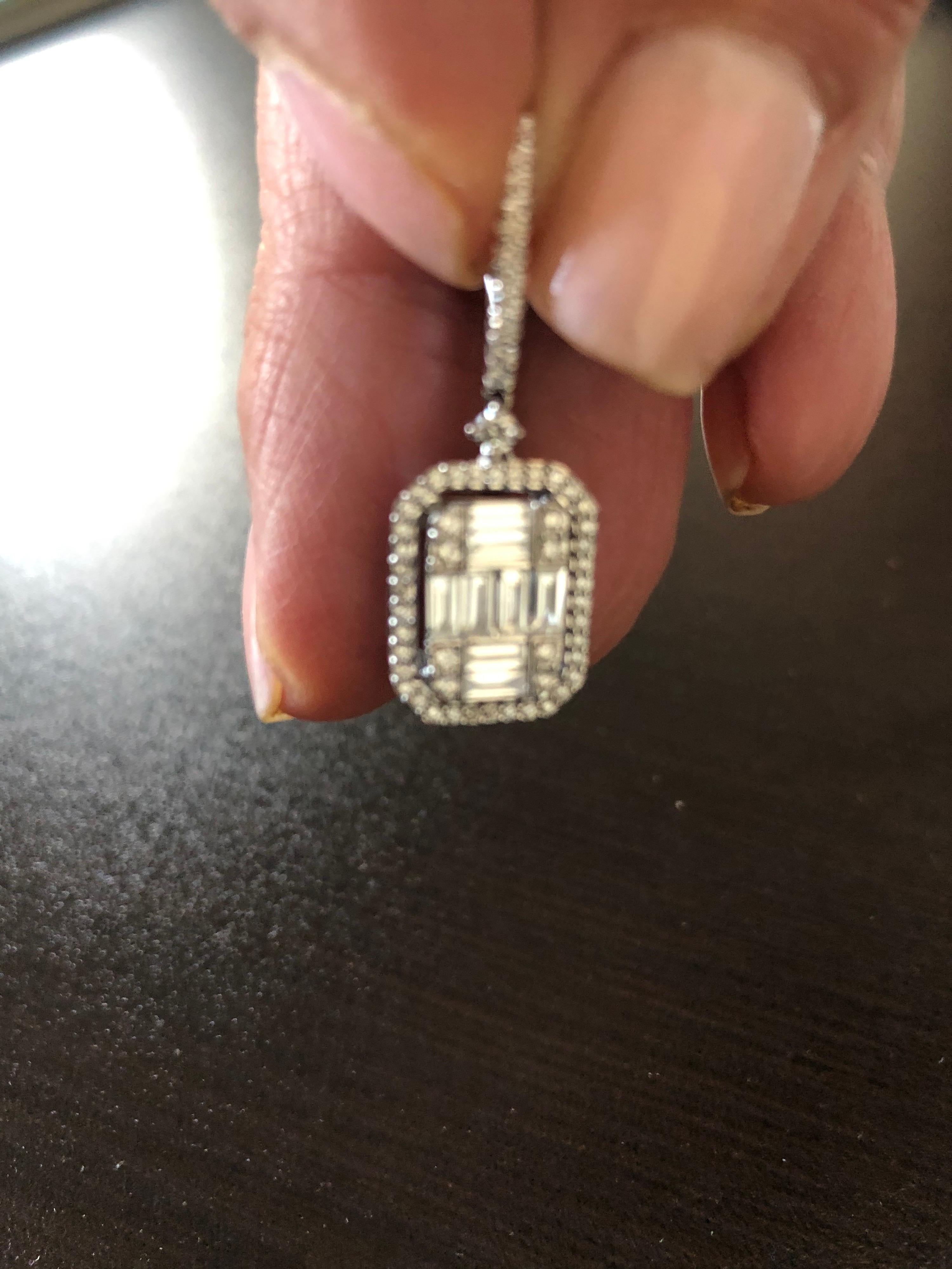 4 Carat Drop Emerald Cut Earrings In New Condition For Sale In Great Neck, NY