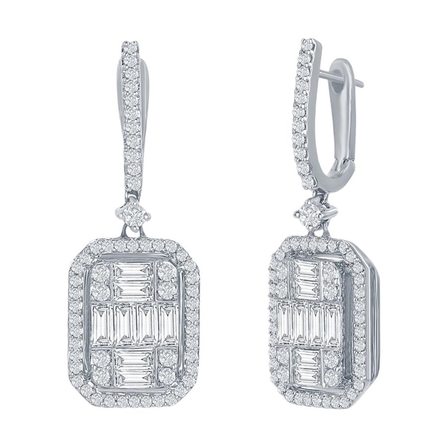 4 Carat Drop Emerald Cut Earrings