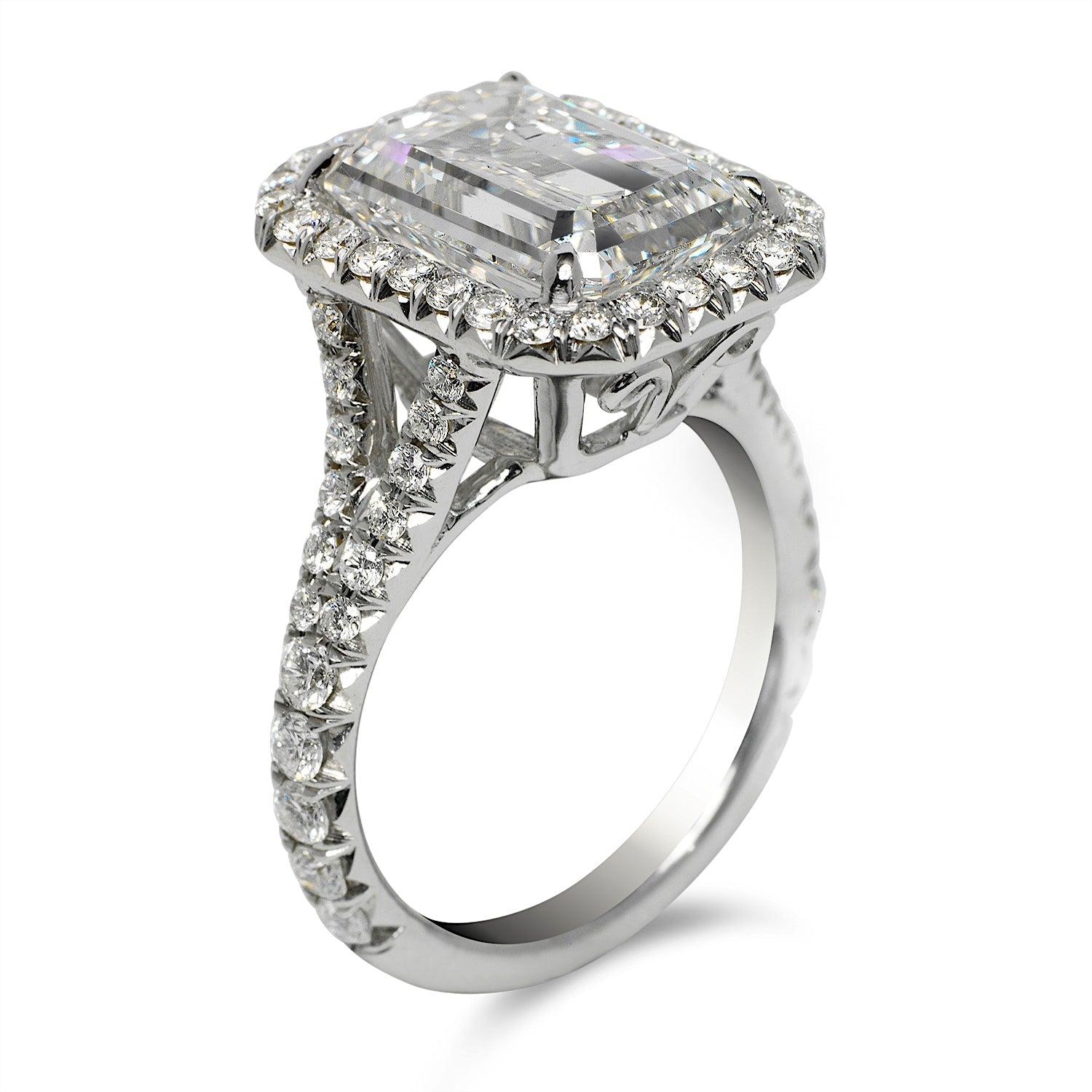 Verlobungsring mit 4 Karat Diamanten im Smaragdschliff, GIA-zertifiziert F SI1 im Zustand „Neu“ im Angebot in New York, NY