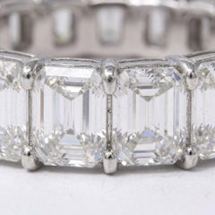 4 Carat Emerald Cut Diamond Eternity Band in 18k White Gold