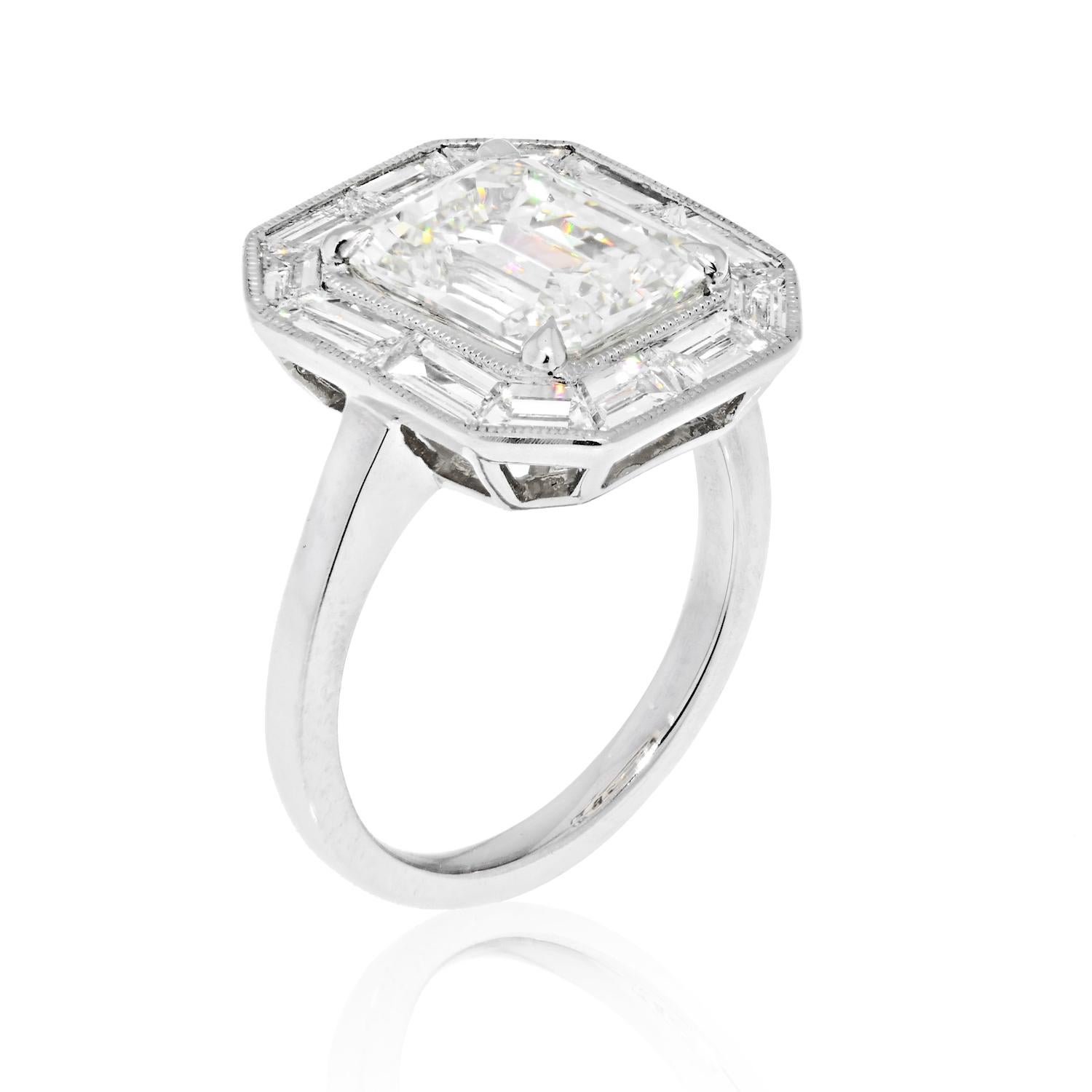 4ct emerald cut diamond ring