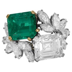4 Carat Emerald-cut Statement 14K White Gold Quiet Power Heirloom Emerald Ring