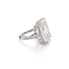 4 Carat Emerald-cut Statement Type IIa FL/IF 14K White Gold Diamond Ring