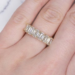 4 Karat Smaragdschliff Gelbgold Eternity Band Ehering