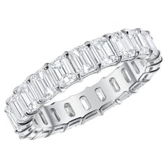 Bracelet éternel en diamant émeraude de 4 carats, 18k Nature  Bague en diamant