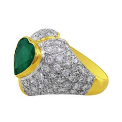 4 Carat Emerald Diamond Heart Ring