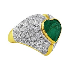 4 Carat Emerald Diamond Heart Ring