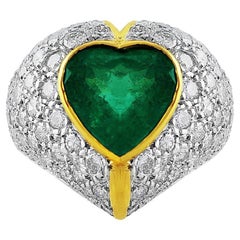 4 Carat Emerald Diamond Heart Ring
