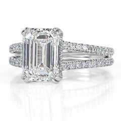 4 Carat Emerald Diamond Ring 14K White Gold A Classic Statement