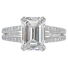4 Carat Emerald Diamond Ring 14K White Gold A Classic Statement