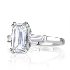 4 Carat Emerald Diamond Ring 14K White Gold Effortless Elegance