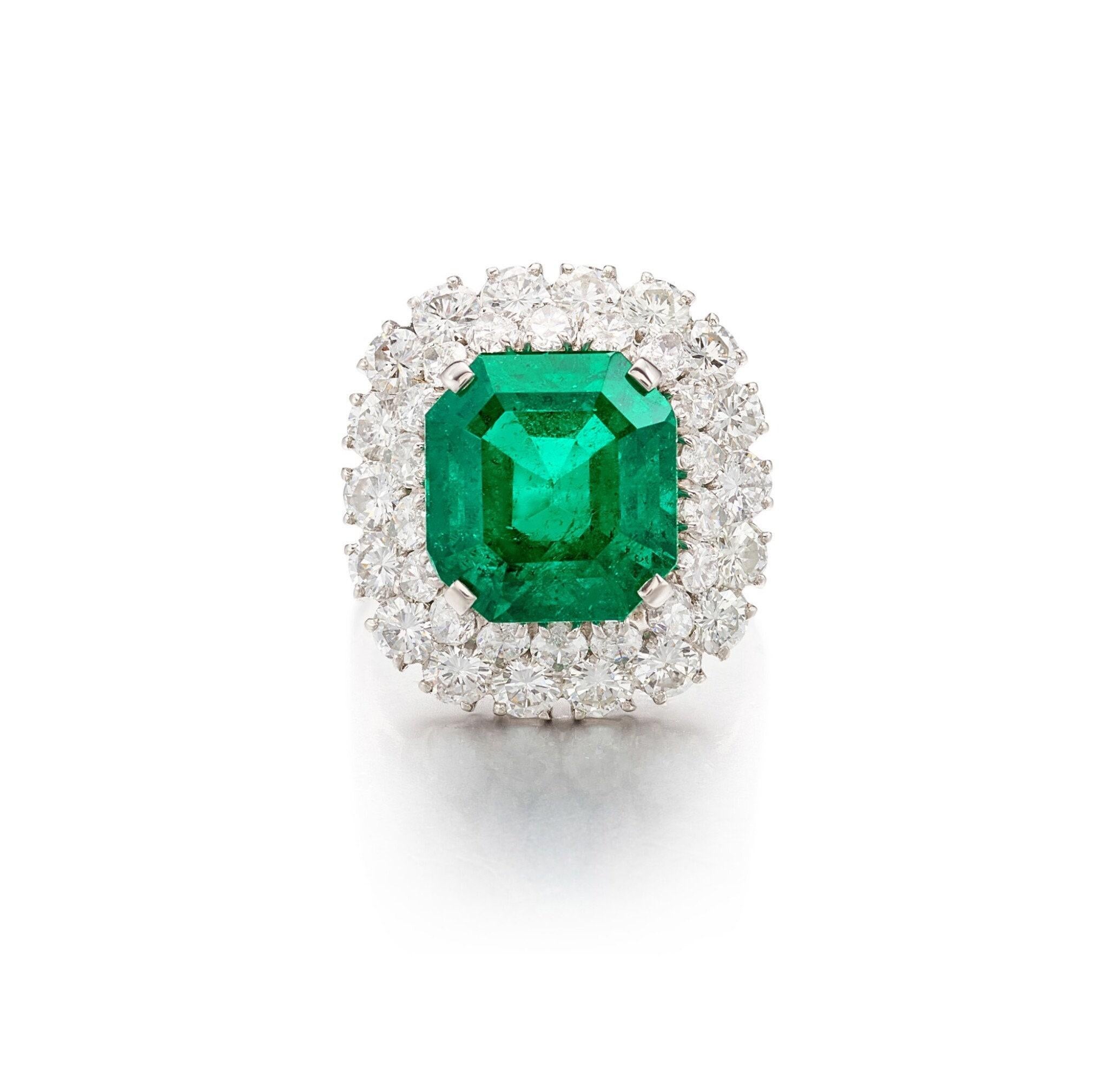 Im Angebot: Verlobungsring aus 18 Karat Gold mit 3.4 Karat natürlichem Smaragd und Diamant () 6