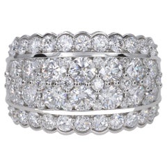 4 Carat Fine Diamond and Platinum Wide Band Ring