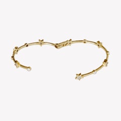 4 Carat GIA Certified Yellow Sapphire & White Diamond Star and Brilliant Bangle