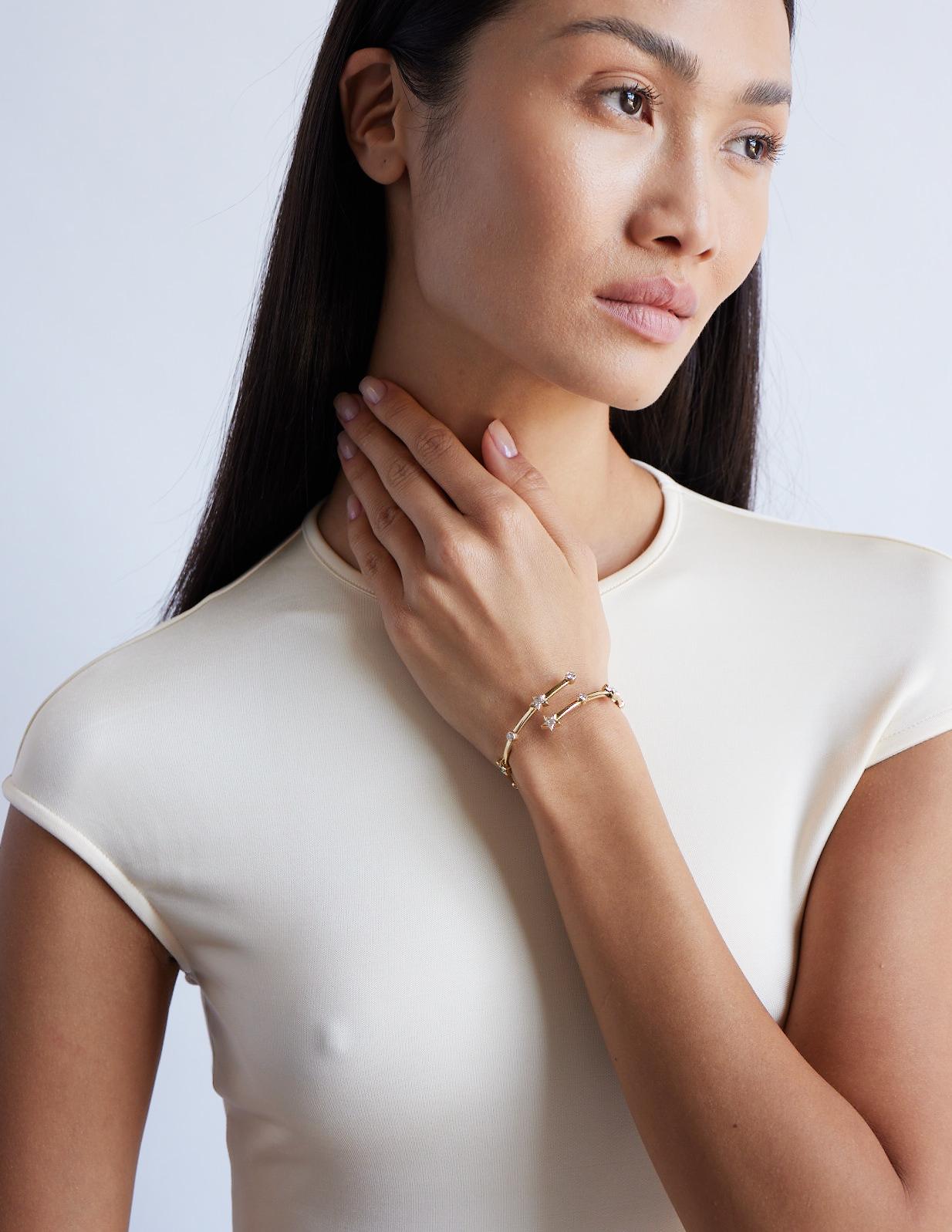 Bracelet étoile et brillant de 4 carats certifié GIA en saphir jaune et diamant blanc en vente 2