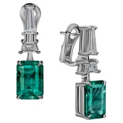 4 Karat Grüner Smaragd Diamant Ohrringe