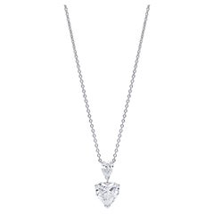 4 Carat Heart Shape Diamond Pendant Necklace D VS1