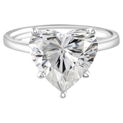 4 Carat Heart Shape Statement Brilliant White / D color FL/IF 14K White Gold