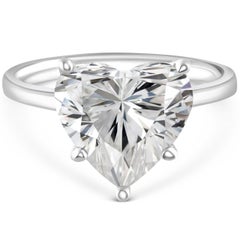 4 Carat Heart Shape Statement Brilliant White VVS 14K White Gold