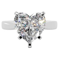 4 Carat Heart Shape Statement Brilliant White VVS 14K White Gold