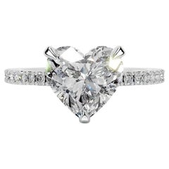 4 Carat Heart Shape Statement Type IIa  / D color FL/IF Diamond Ring