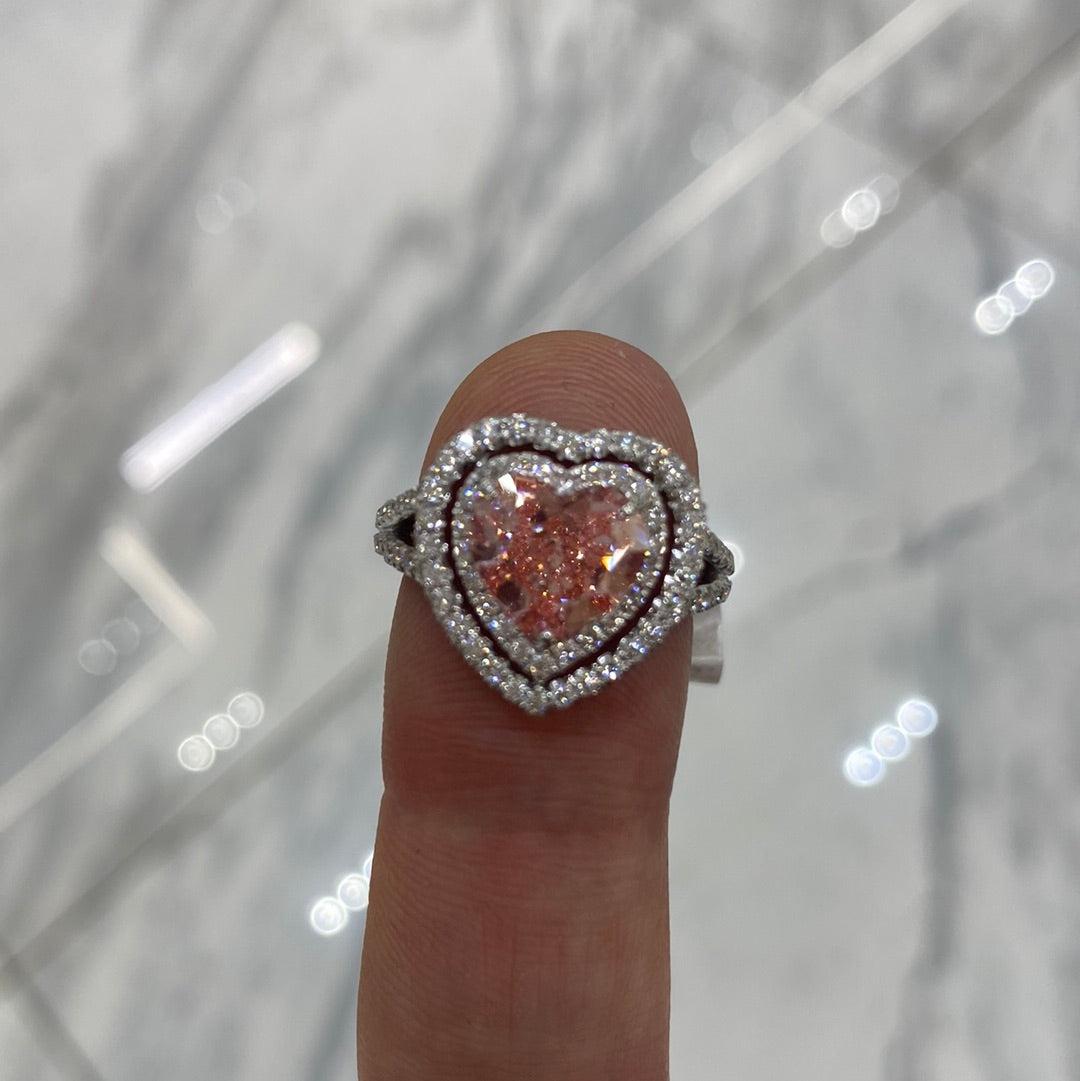 Bague de fiançailles en forme de cœur avec diamant de 4 carats certifié GIA, FVP SI1 Pour femmes en vente