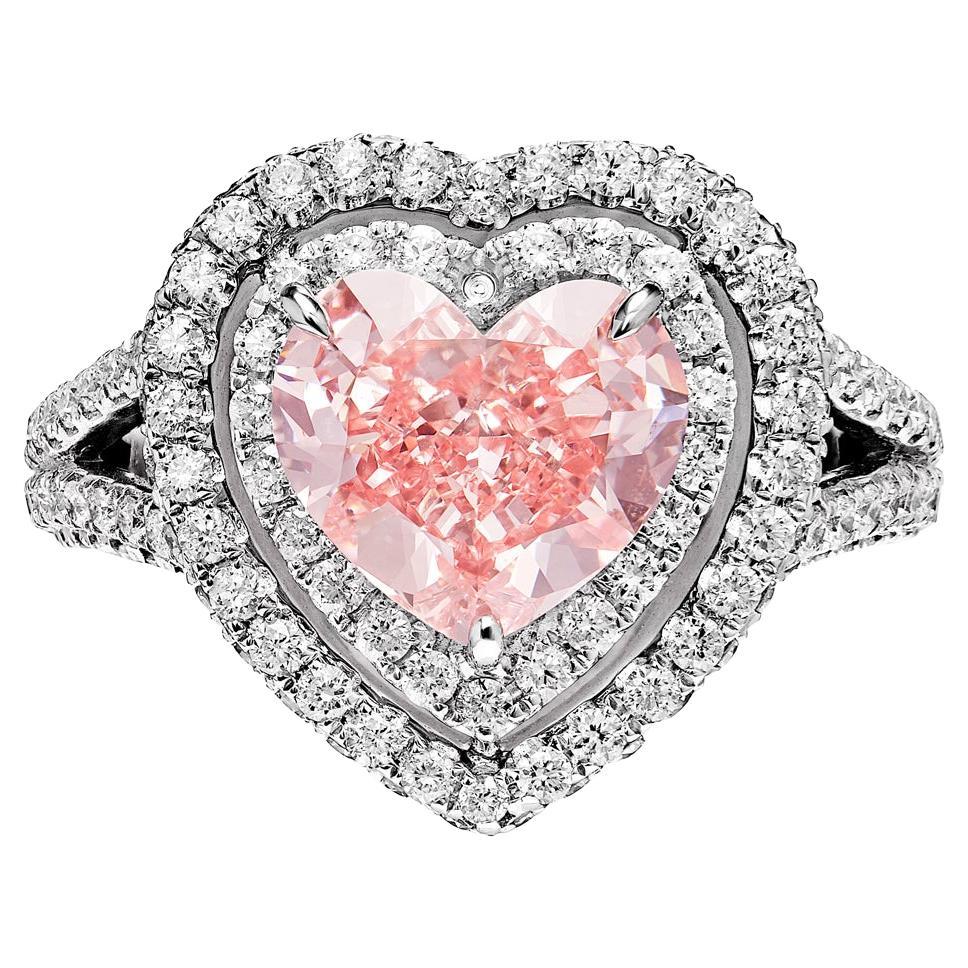 Bague de fiançailles en forme de cœur avec diamant de 4 carats certifié GIA, FVP SI1 en vente