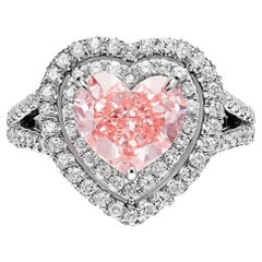 Bague de fiançailles en forme de cœur avec diamant de 4 carats certifié GIA, FVP SI1