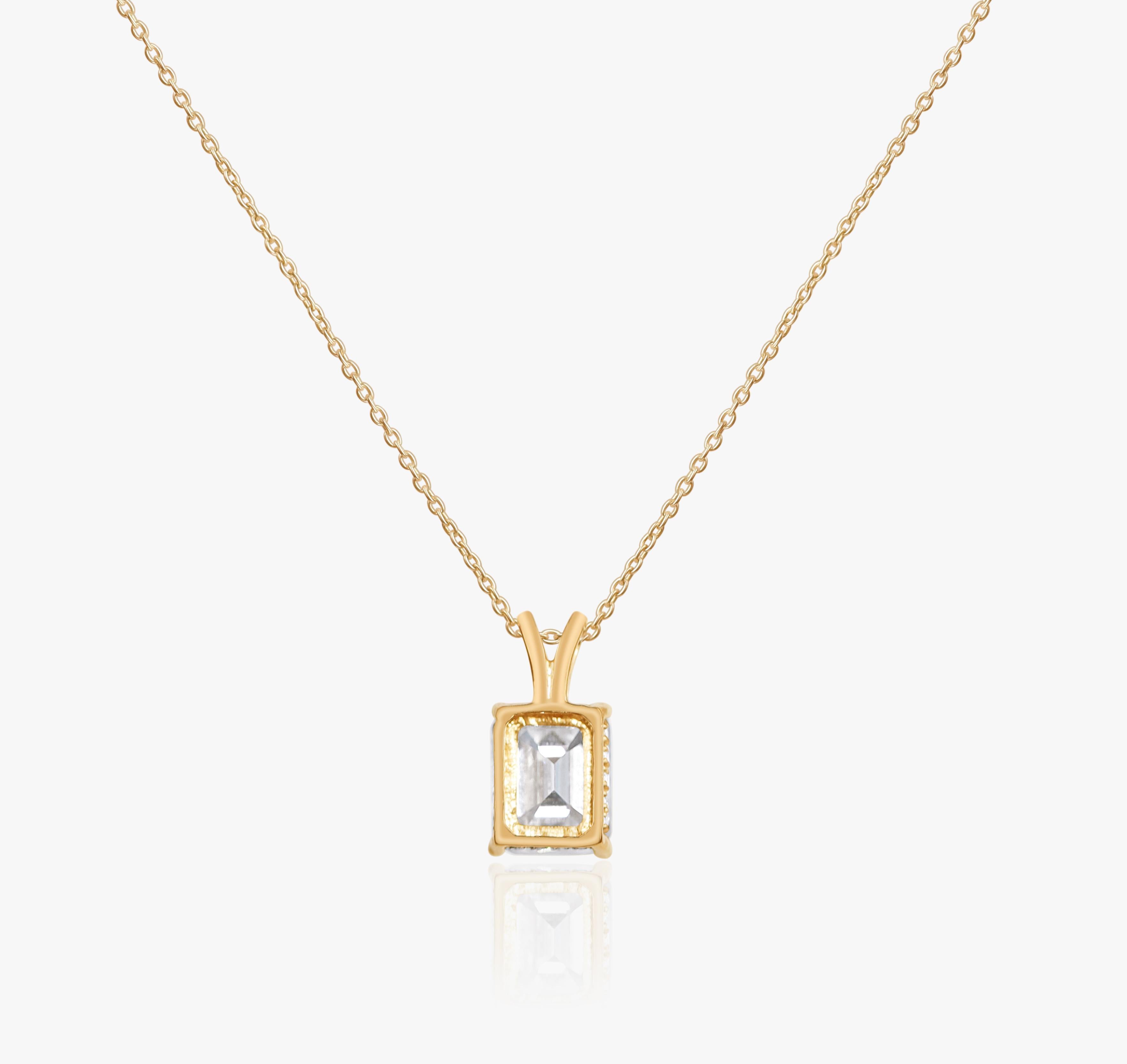 GIA Report Certified 4 Carat Emerald Cut Diamond 18k Yellow Gold Pendant for her

Available in 18k Yellow gold.

Same design can be made also with other custom gemstones per request.

Product details:

- Solid gold

- Main stone - approx. 4 carat