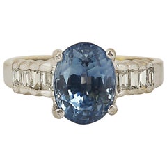 4 Carat Lavender Sapphire and Diamond Ring