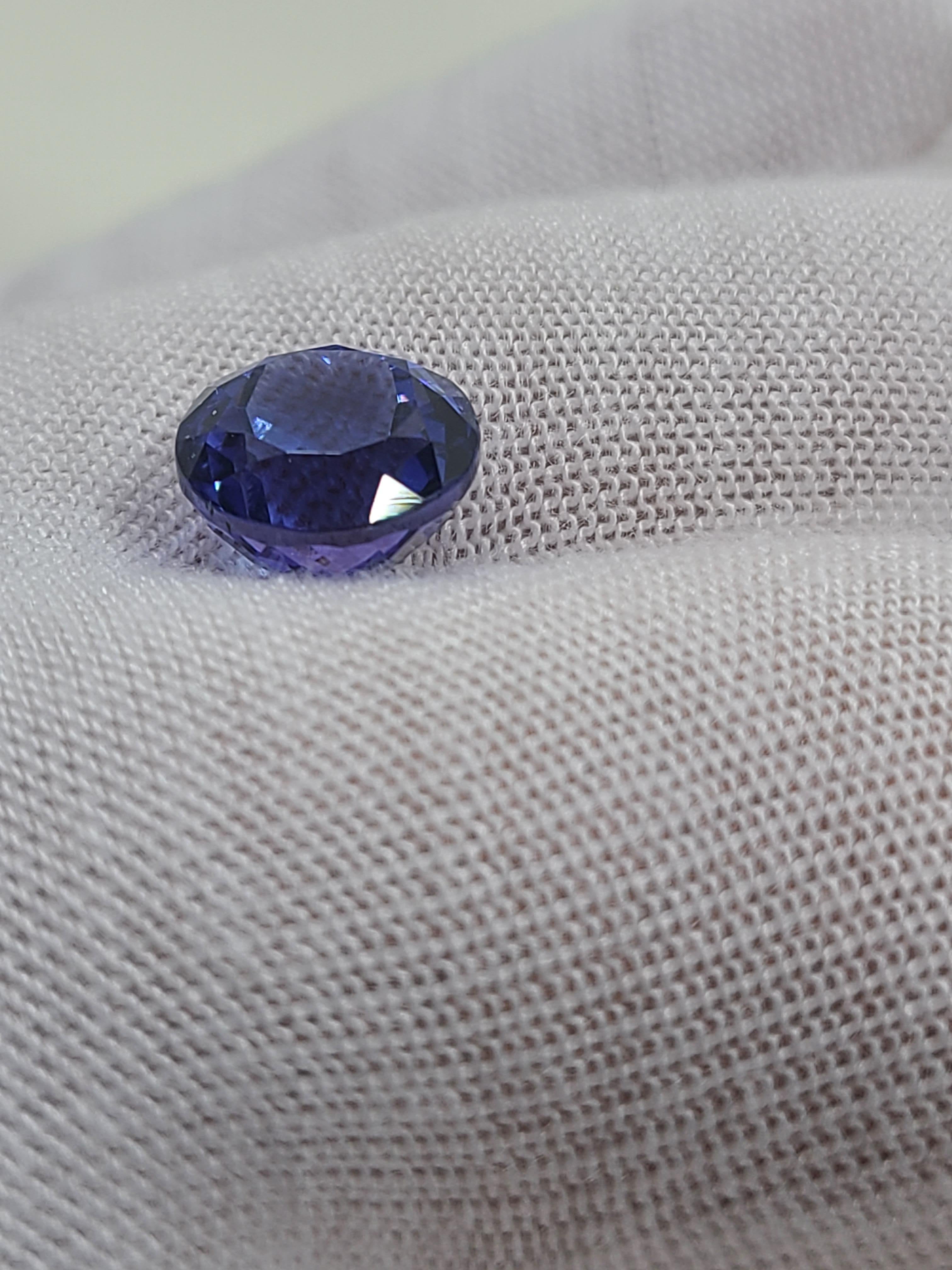 Round Cut 4 Carat Tanzanite 9mm Round Faceted Cut - Single Loose Stone For Sale