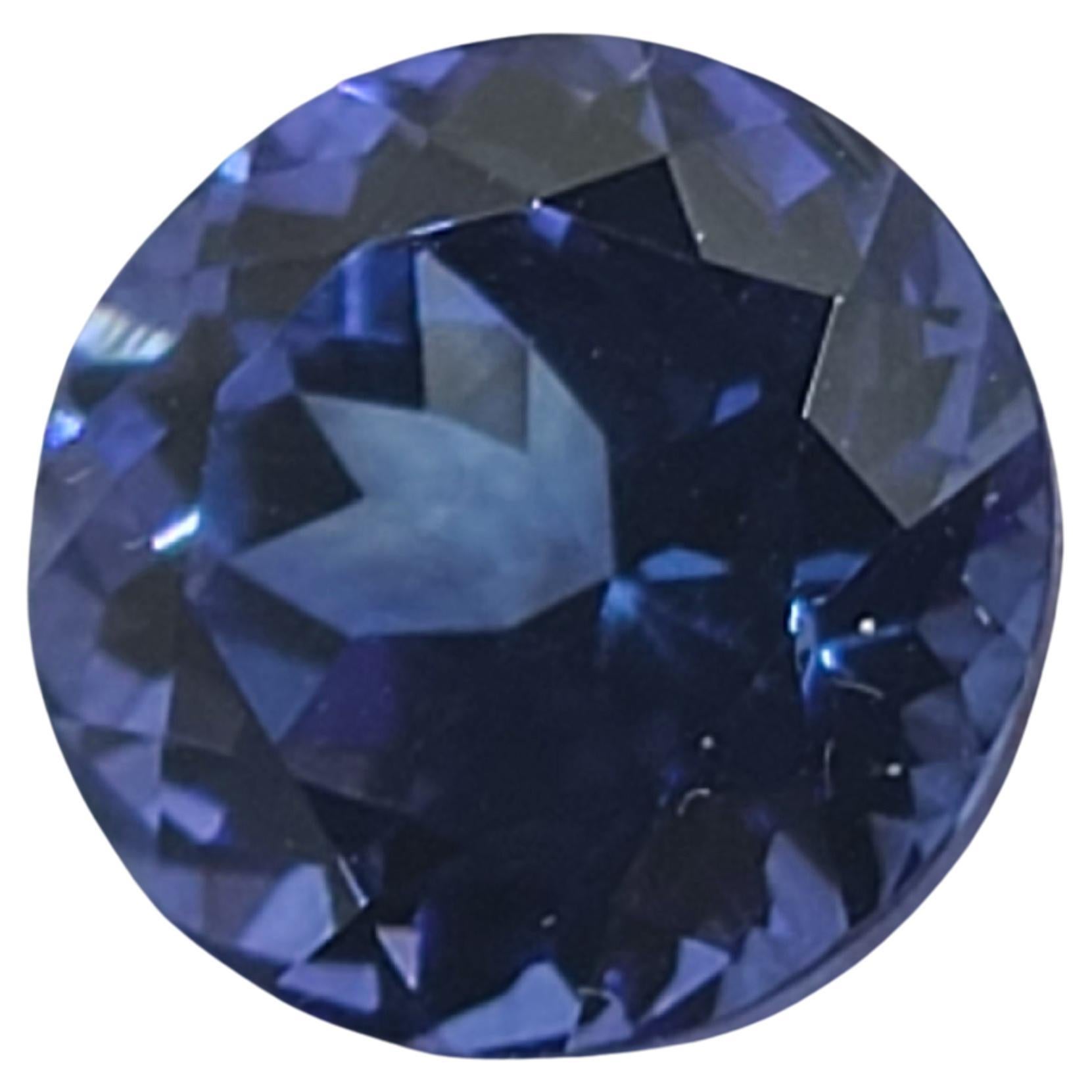 Tanzanite taille ronde à facettes de 4 carats, pierre unique non sertie de 9 mm en vente