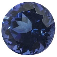 Tanzanite taille ronde à facettes de 4 carats, pierre unique non sertie de 9 mm