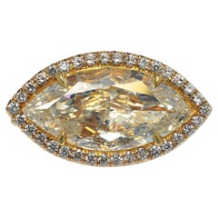 Bague de fiançailles avec diamant taille marquise de 4 carats certifié GIA LY SI1