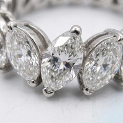 Fede Eternity con diamanti taglio marquise da 4 carati in oro bianco 18k