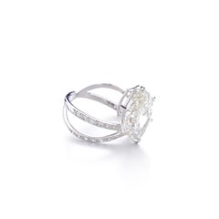 4 Carat Marquise Statement Brilliant White SI 14K White Gold Everyday Royalty