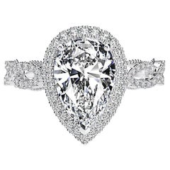 4 Carat Moissanite Diamond Ring Sterling Silver