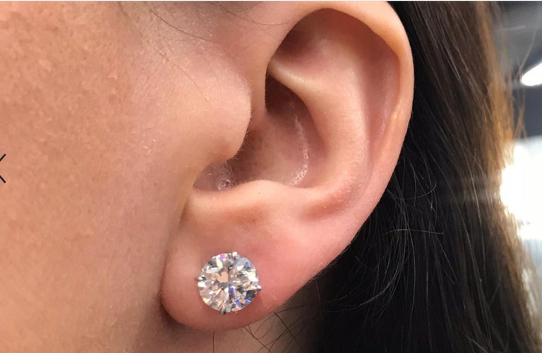 4 Carat Natural Diamond Stud Earrings Very Good Round Brilliant Cut, Pair  at 1stDibs | 4 carat diamond earrings, 4 ctw diamond stud earrings, 4 ct  diamond earrings