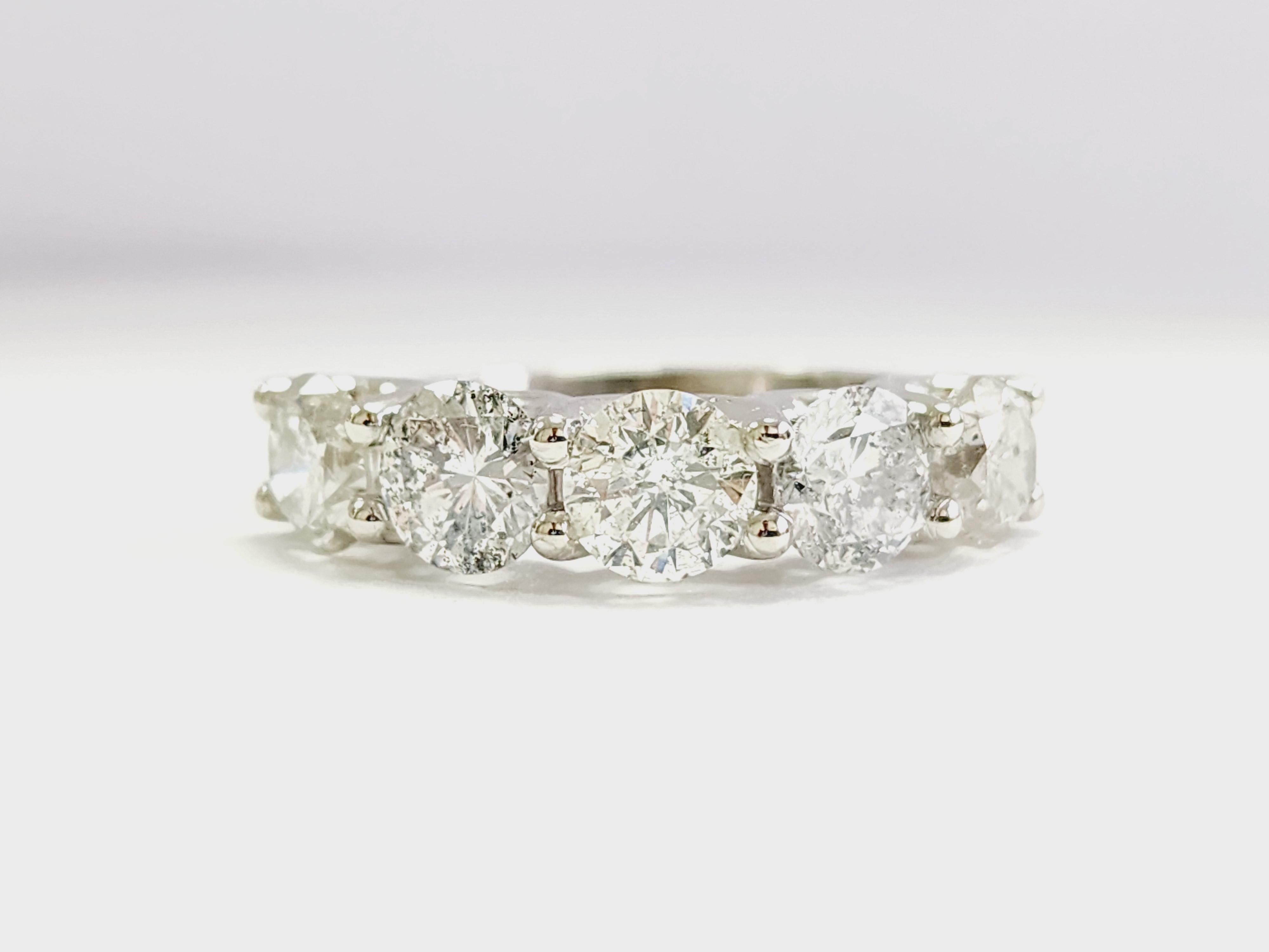 4 Carat Natural Diamond White Gold Mini band Ring 14K 
Ring Size 7
5.7 mm wide
Average Color H
Average Clarity SI-I