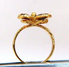 4 Carat Natural Garnets Clover Ring 18 Karat Yellow Gold