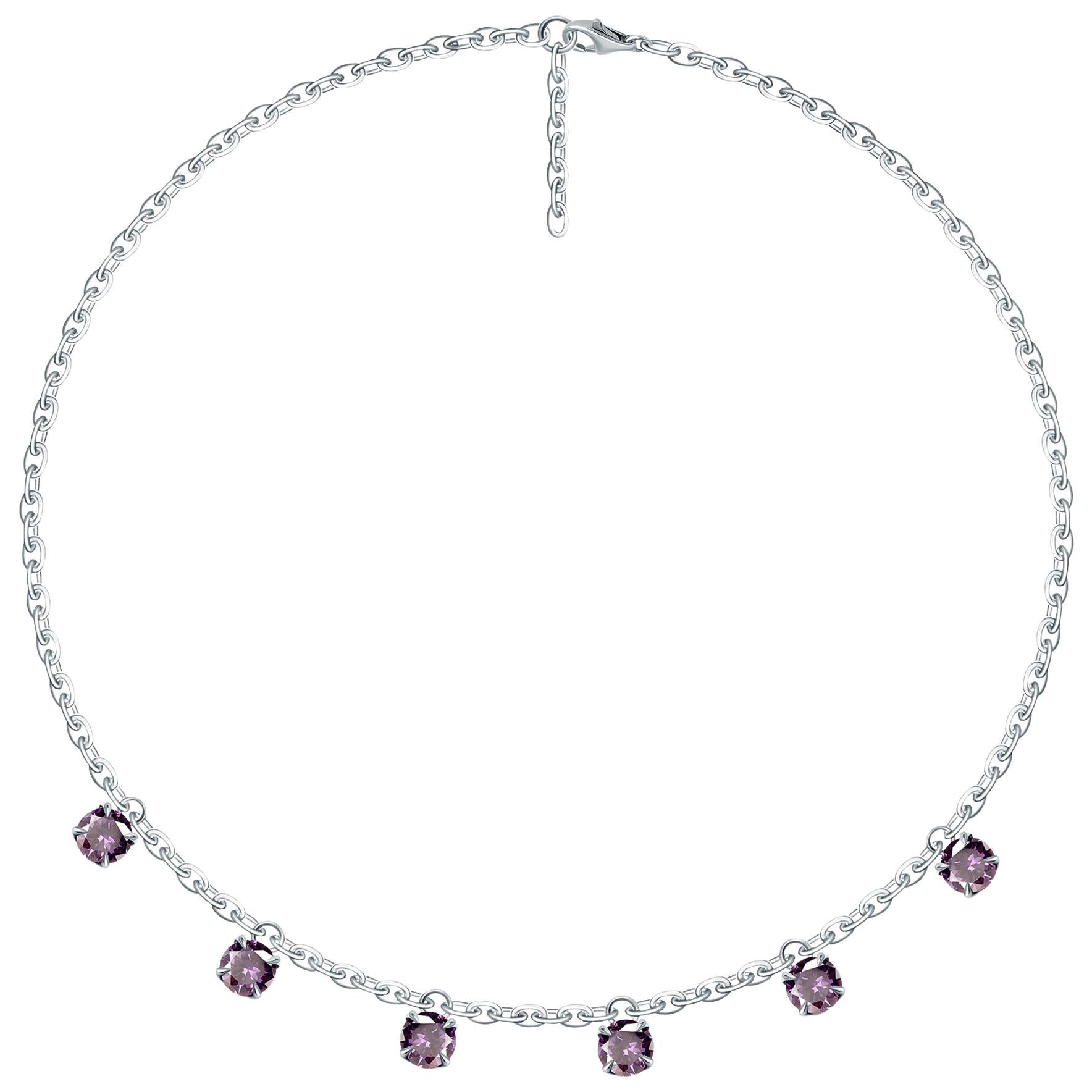 4 Carat Natural Lilac Spinel Pendants 14 Karat White Gold Necklace