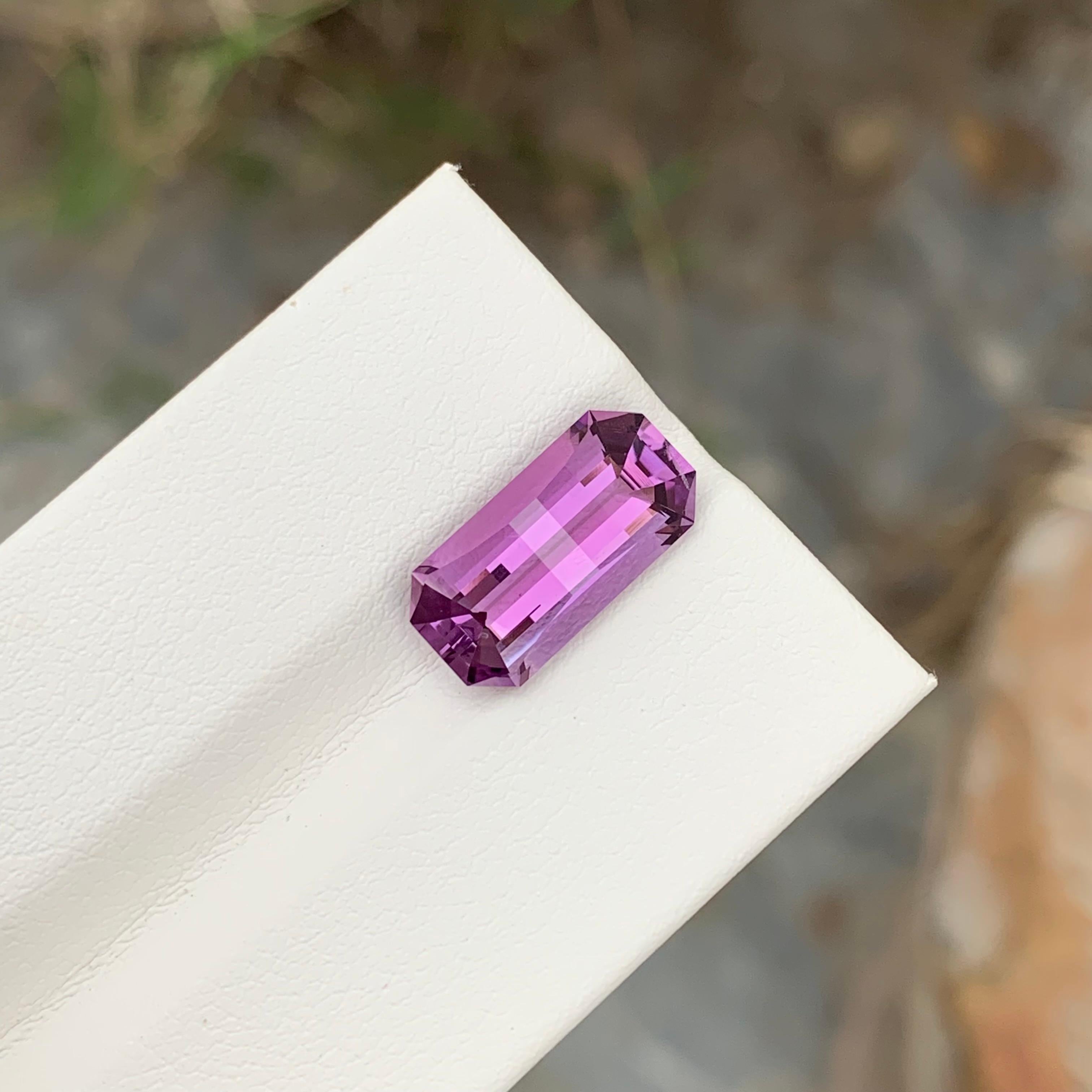 4 Karat natürlicher loser Amethyst Pixel-Schliff Edelstein für Schmuckherstellung im Angebot 5