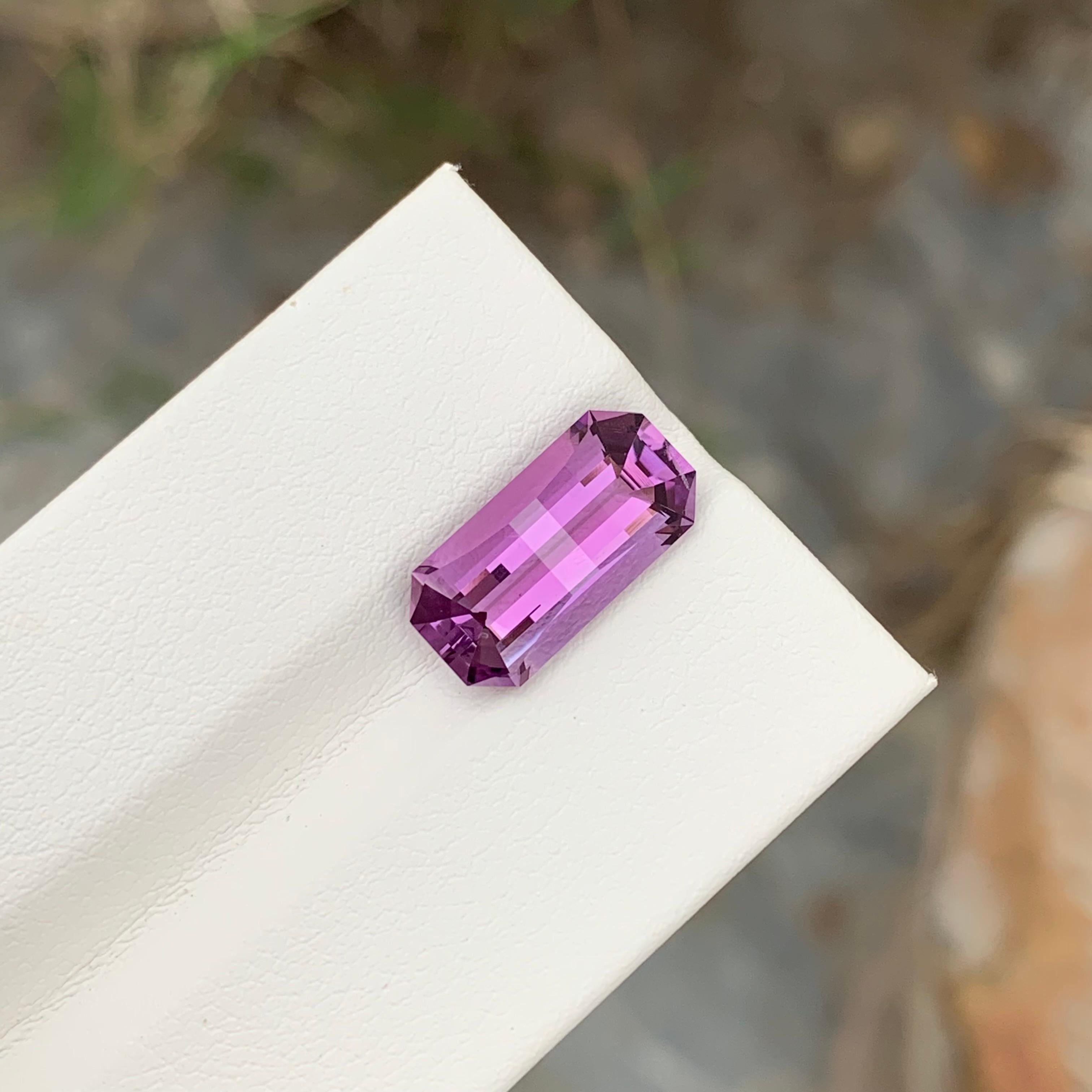 4 Carat Natural Loose Amethyst Pixel Cut Gem For Jewellery Making  For Sale 5