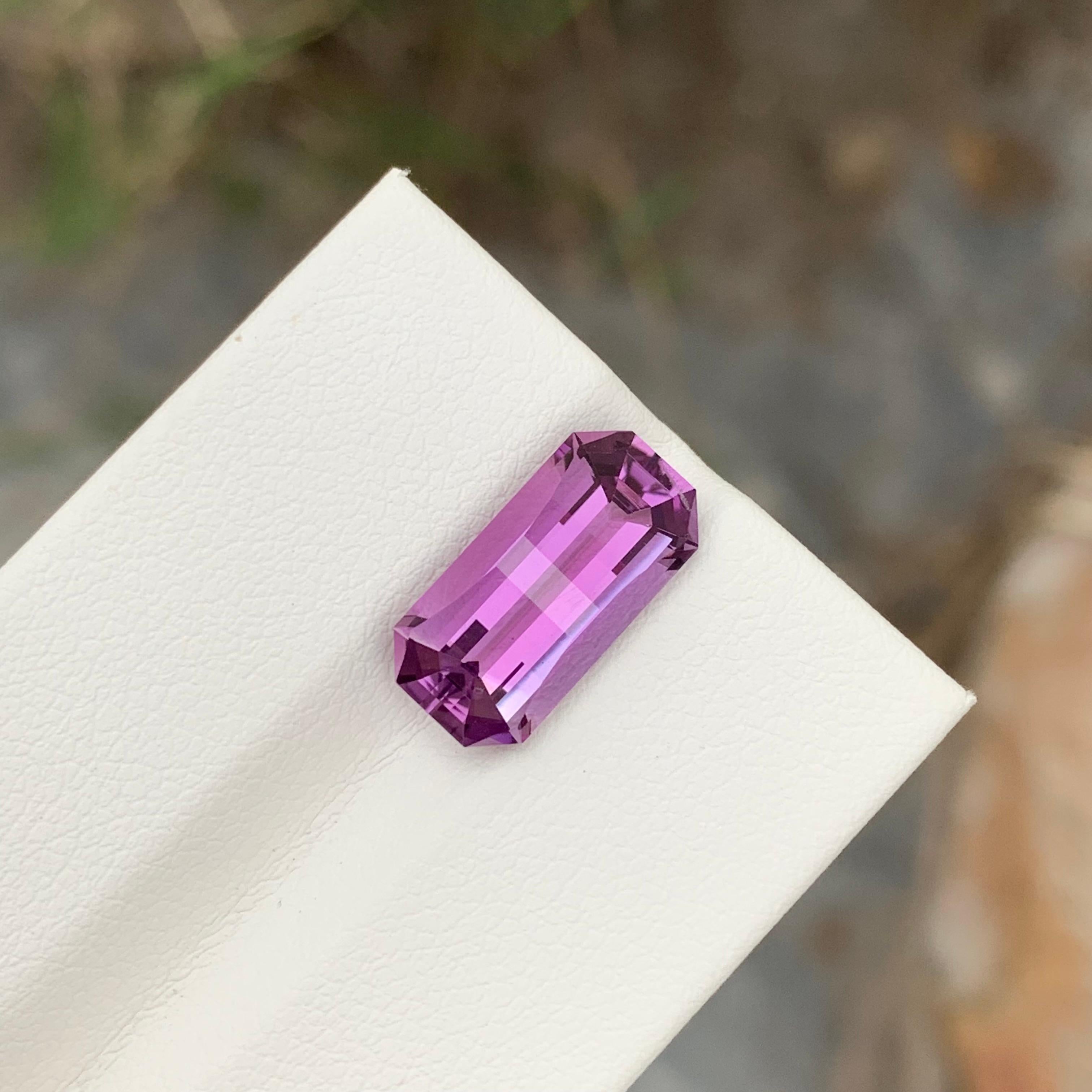 Arts and Crafts 4 Carat Natural Loose Amethyst Pixel Cut Gem For Jewellery Making  For Sale